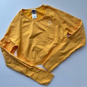 Gym Shark Yellow Long Sleeve Crop Top